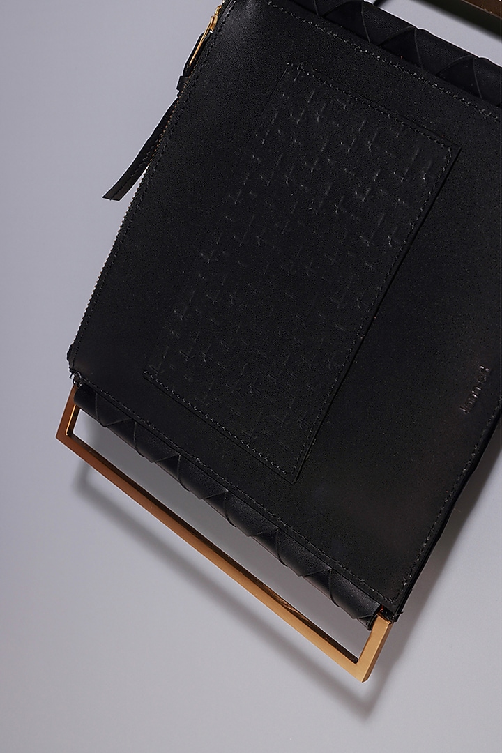 Black Genuine Leather Clutch by Tann-ed at Pernia's Pop Up Shop