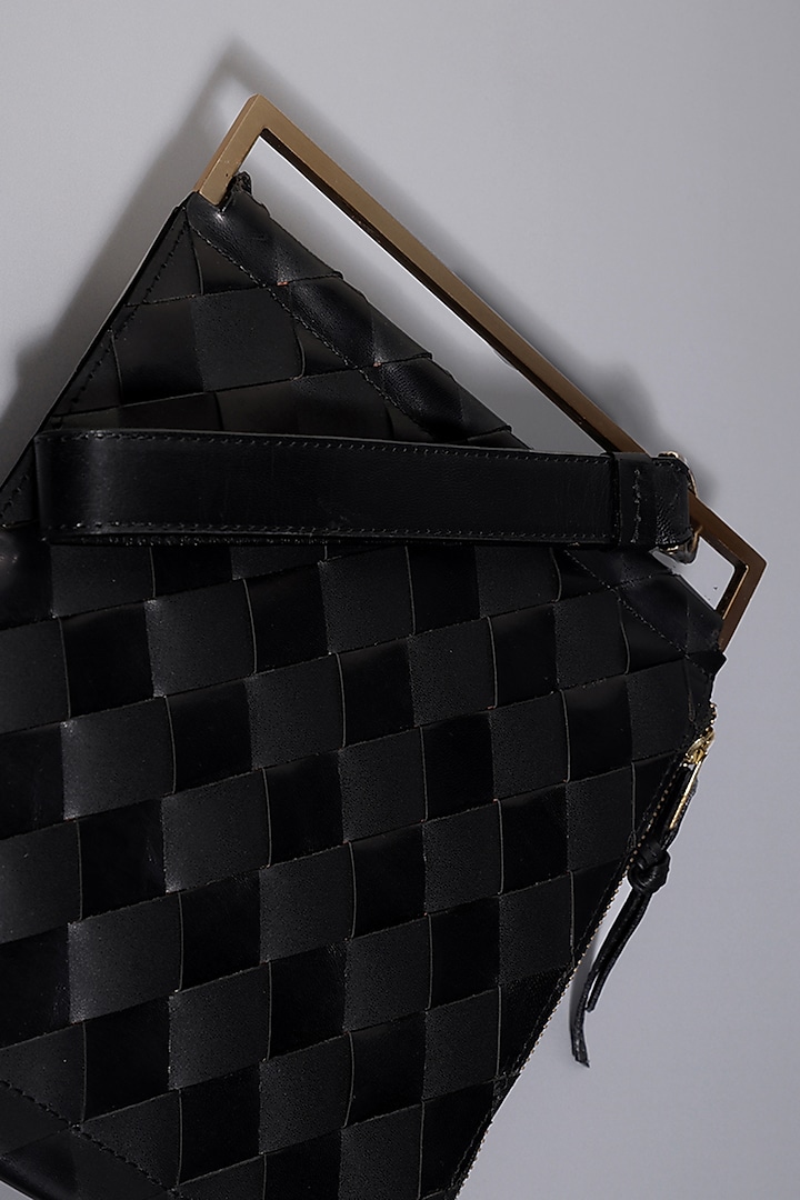 Black Genuine Leather Clutch by Tann-ed at Pernia's Pop Up Shop