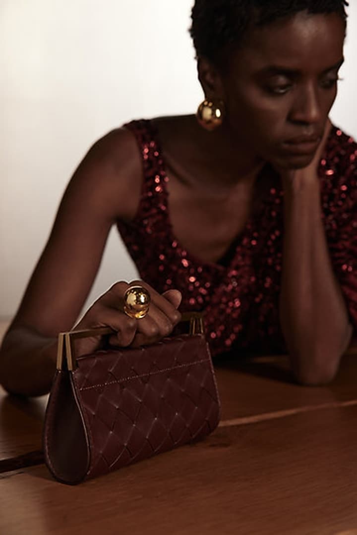 Red Genuine Leather Clutch by Tann-ed at Pernia's Pop Up Shop