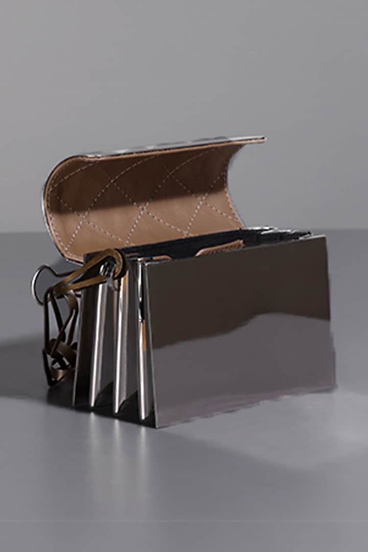 Silver Genuine Leather Mini Bag by Tann-ed at Pernia's Pop Up Shop