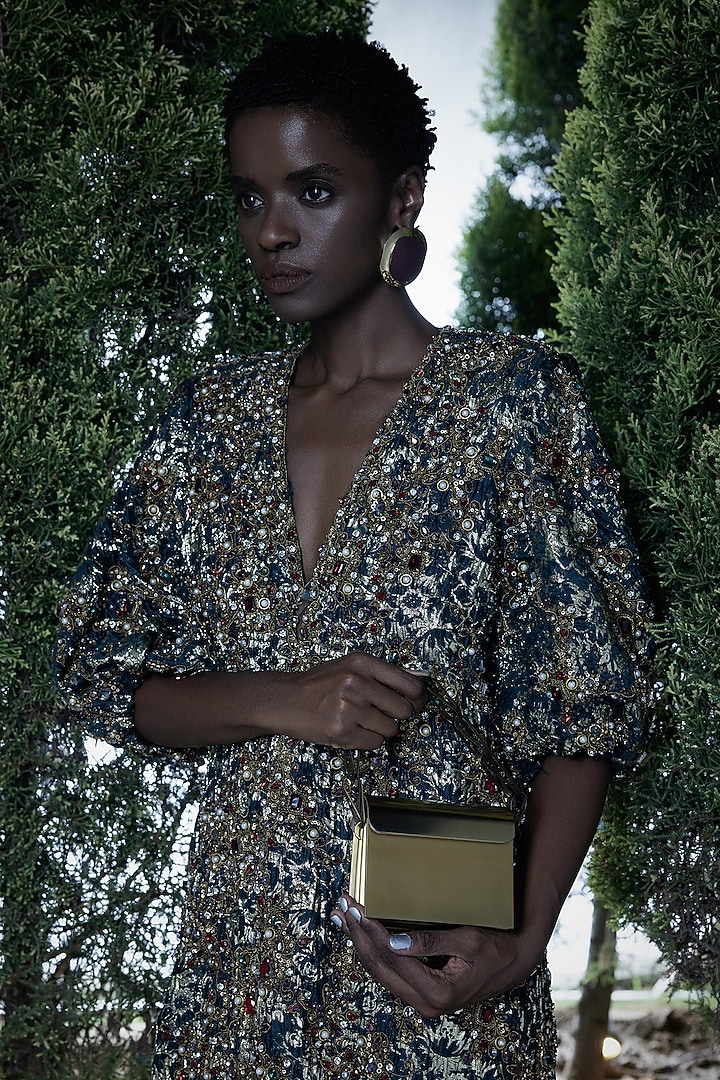 Gold Aluminium Mini Bag by Tann-ed at Pernia's Pop Up Shop