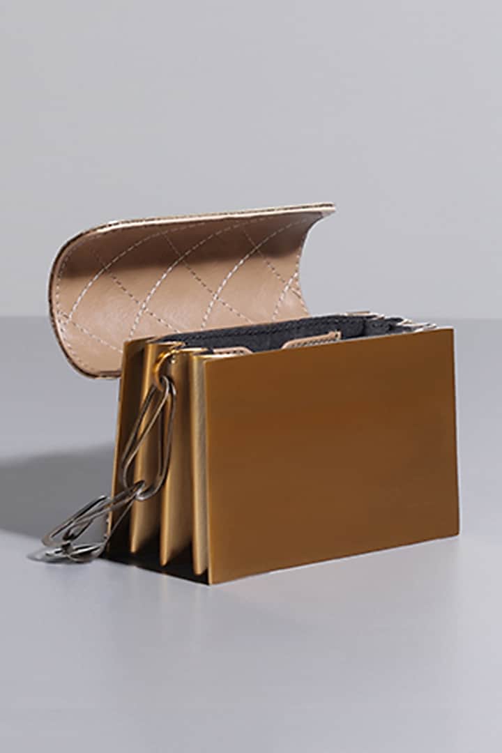 Gold Aluminium Mini Bag by Tann-ed at Pernia's Pop Up Shop