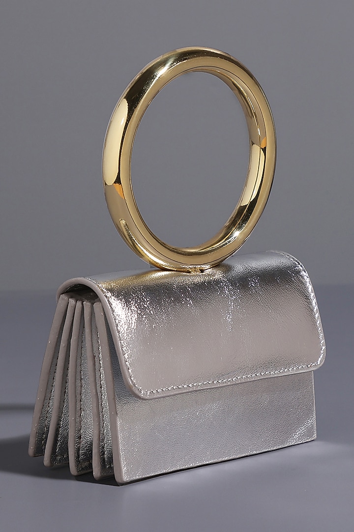 Silver Genuine Leather Mini Bag by Tann-ed at Pernia's Pop Up Shop