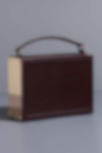 Cherry Genuine Leather Handle Box Bag by Tann-ed