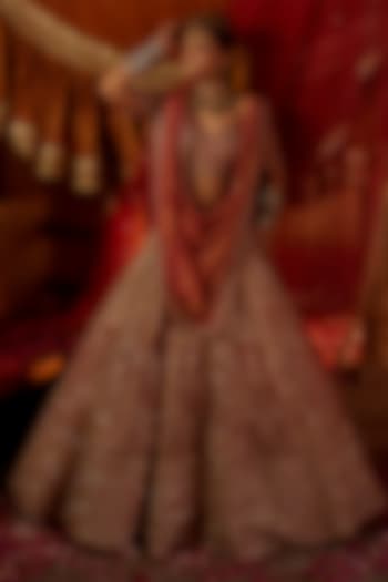 Multi-Colored Tissue Zari & Sequins Embroidered Bridal Lehenga Set by Tanaksh at Pernia's Pop Up Shop