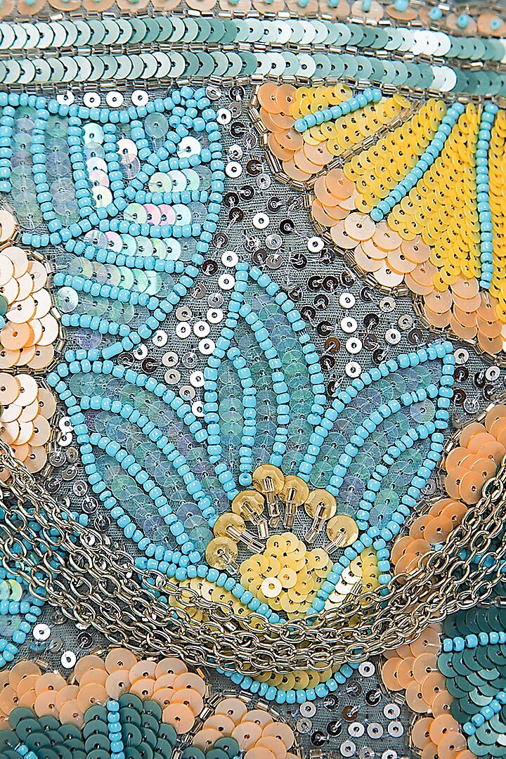Blue Embellished Polti by Tarini Nirula at Pernia's Pop Up Shop
