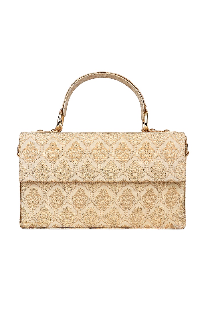 Gold & Ivory Brocade Clutch by Tarini Nirula at Pernia's Pop Up Shop