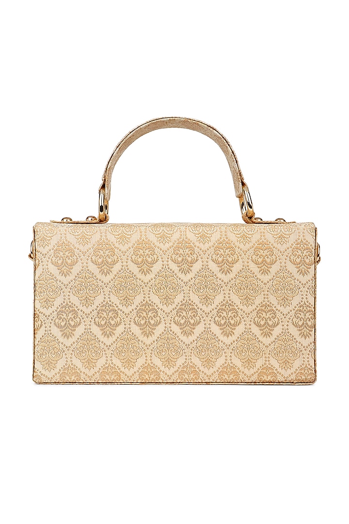 Gold & Ivory Brocade Clutch by Tarini Nirula at Pernia's Pop Up Shop