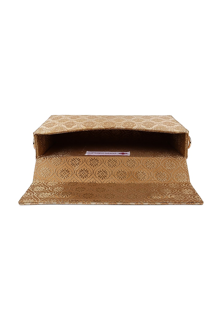 Gold & Ivory Brocade Clutch by Tarini Nirula at Pernia's Pop Up Shop