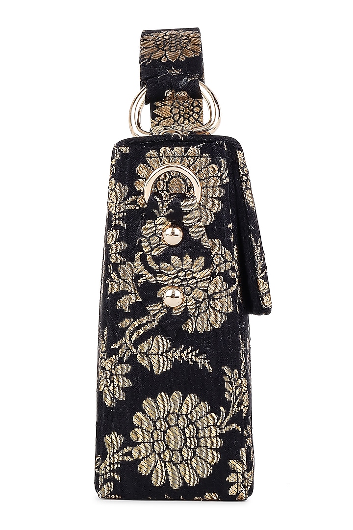 Black Jamawar Brocade Clutch by Tarini Nirula at Pernia's Pop Up Shop