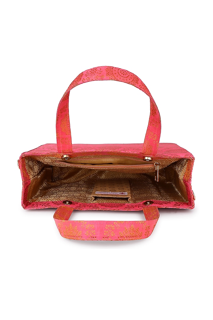Pink & Gold Brocade Bag by Tarini Nirula at Pernia's Pop Up Shop