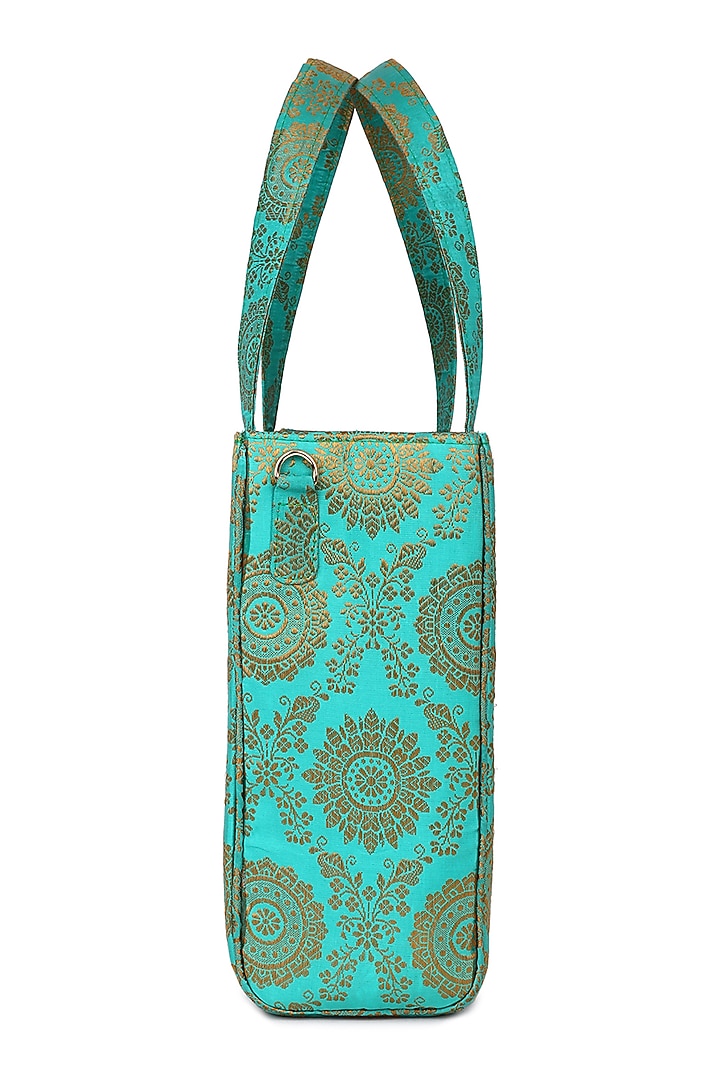 Teal & Gold Brocade Bag by Tarini Nirula at Pernia's Pop Up Shop