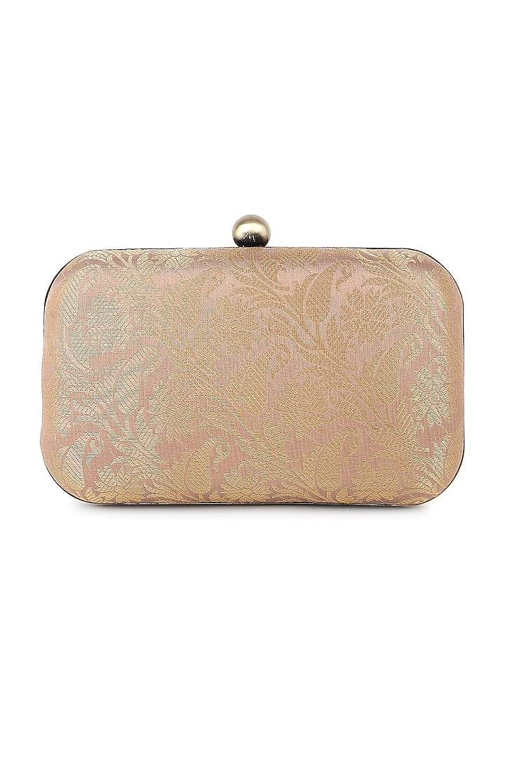 Rust Poly Silk Handwork Clutch by Tarini Nirula at Pernia's Pop Up Shop