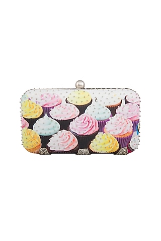 Multi Coloured Embellished Printed Clutch by Tarini Nirula