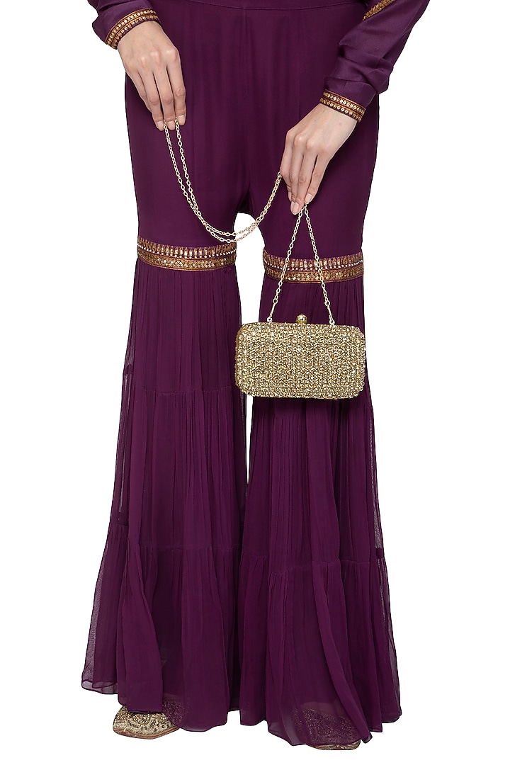 Golden Stones Embellished Clutch by Tarini Nirula at Pernia's Pop Up Shop