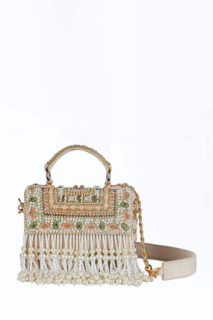 Multi-Colored Suede Embellished Clutch by Tarini Nirula at Pernia's Pop Up Shop