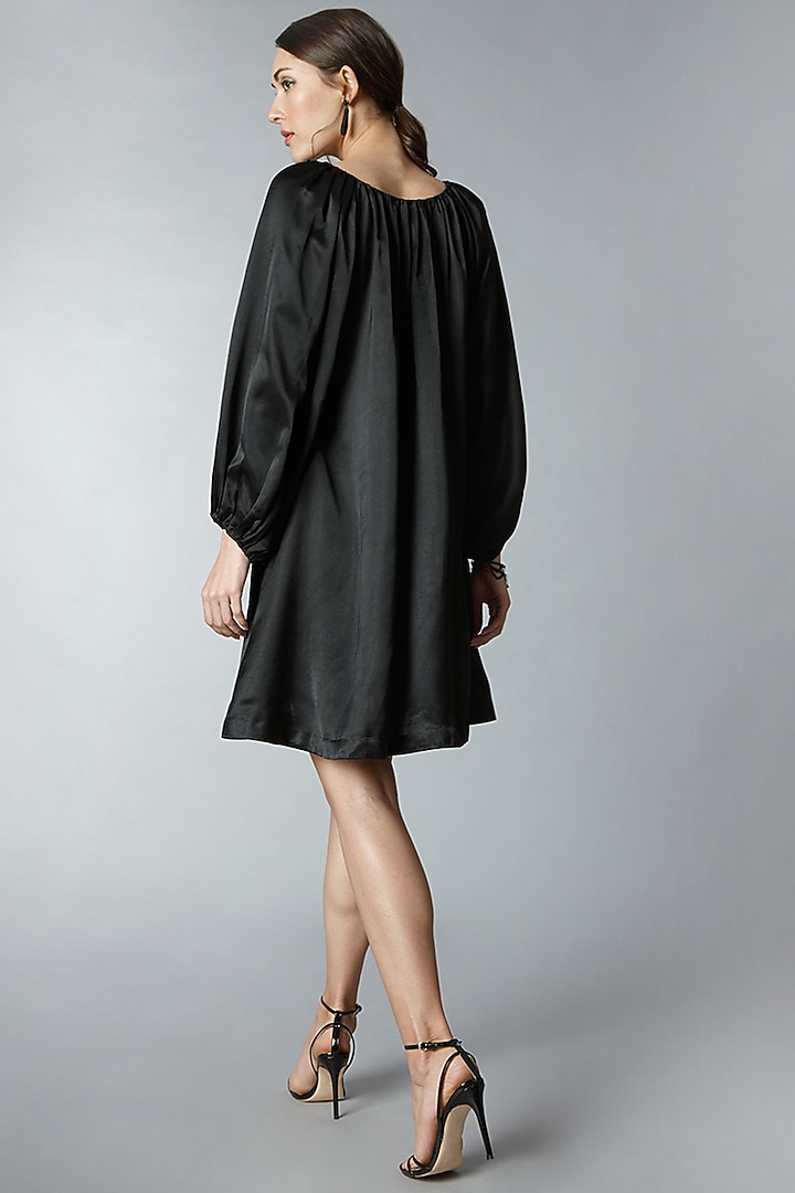 Black Silk Satin Summer Dress by Tara And I at Pernia's Pop Up Shop