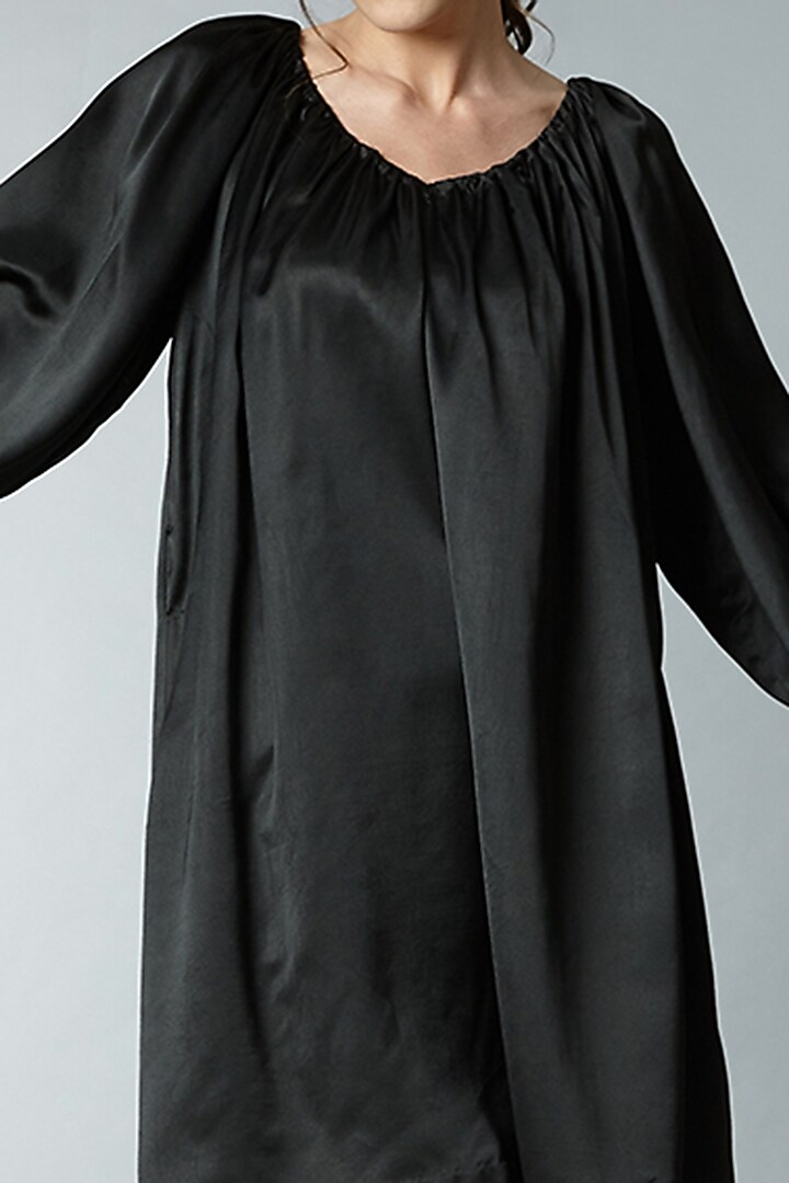 Black Silk Satin Summer Dress by Tara And I at Pernia's Pop Up Shop