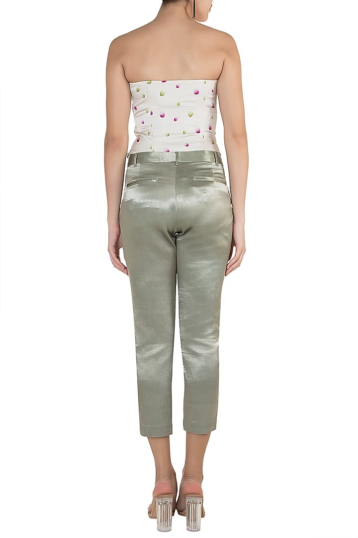 Off White Printed Corset Top by Tara and I at Pernia's Pop Up Shop