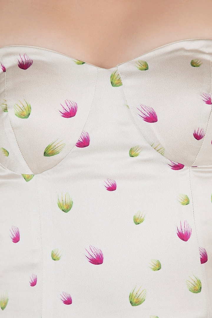 Off White Printed Corset Top by Tara and I at Pernia's Pop Up Shop