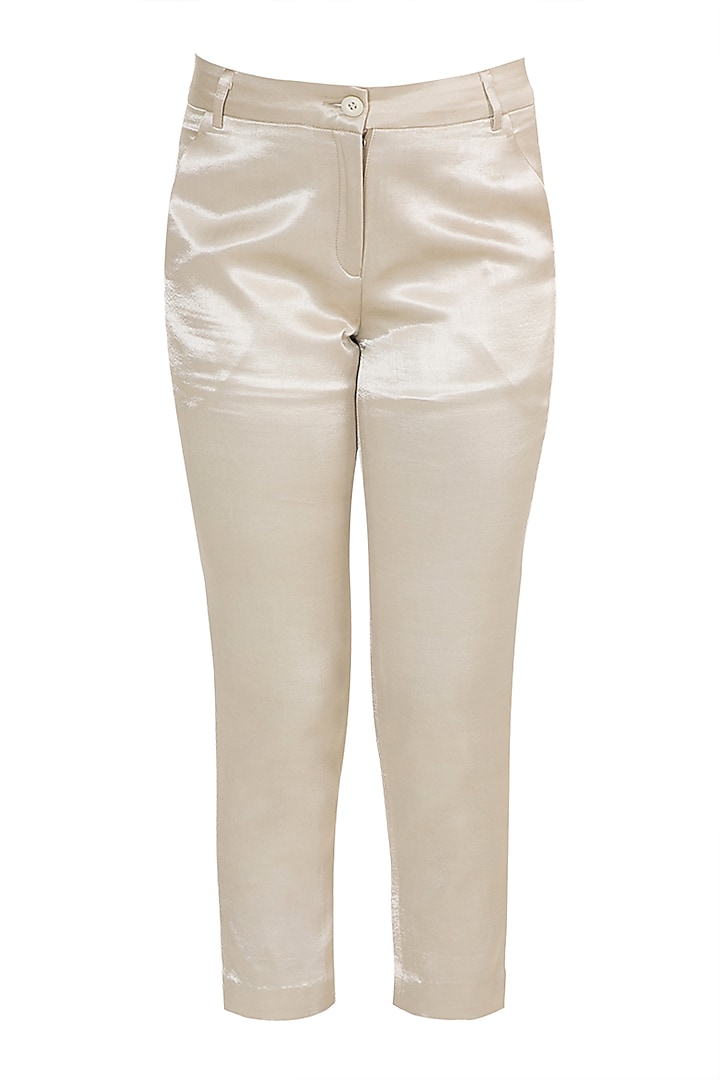 Beige Ankle Length Trouser Pants by Tara and I