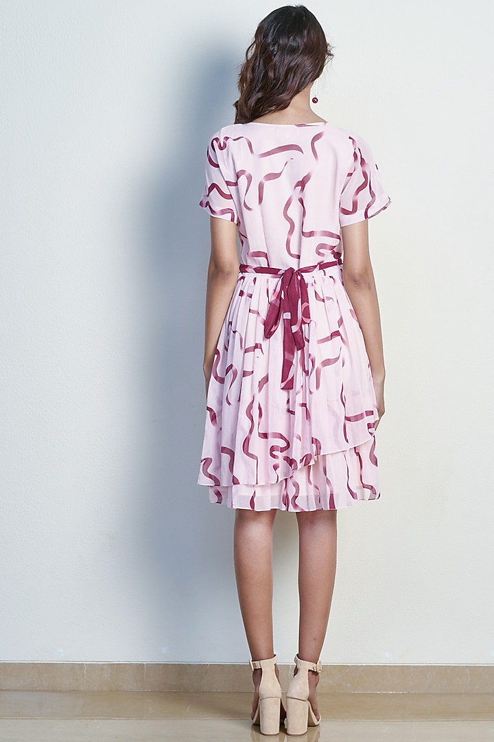 Blush Pink Printed Fit & Flared Summer Dress by Tara and I at Pernia's Pop Up Shop