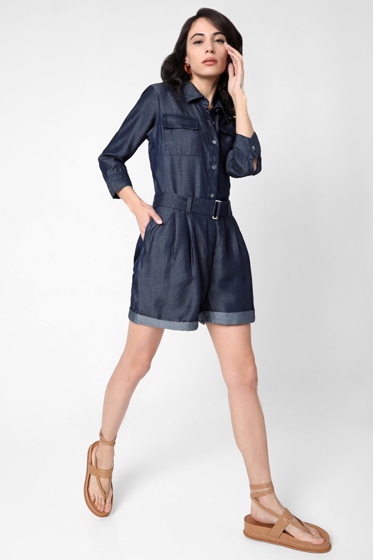 Indigo Tencel & Denim Playsuit by Tara and I