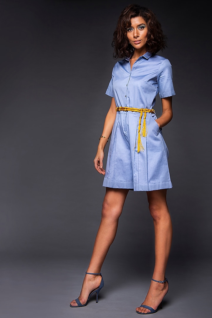 Powder Blue Playsuit With Belt by Tara and I