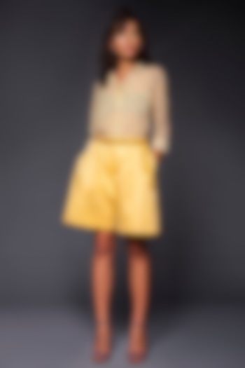 Yellow Pleated Shorts With Pockets by Tara and I at Pernia's Pop Up Shop