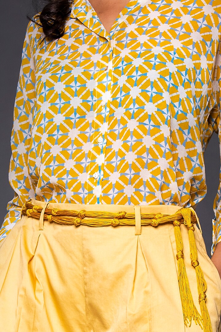 Yellow Pleated Shorts With Pockets by Tara and I at Pernia's Pop Up Shop