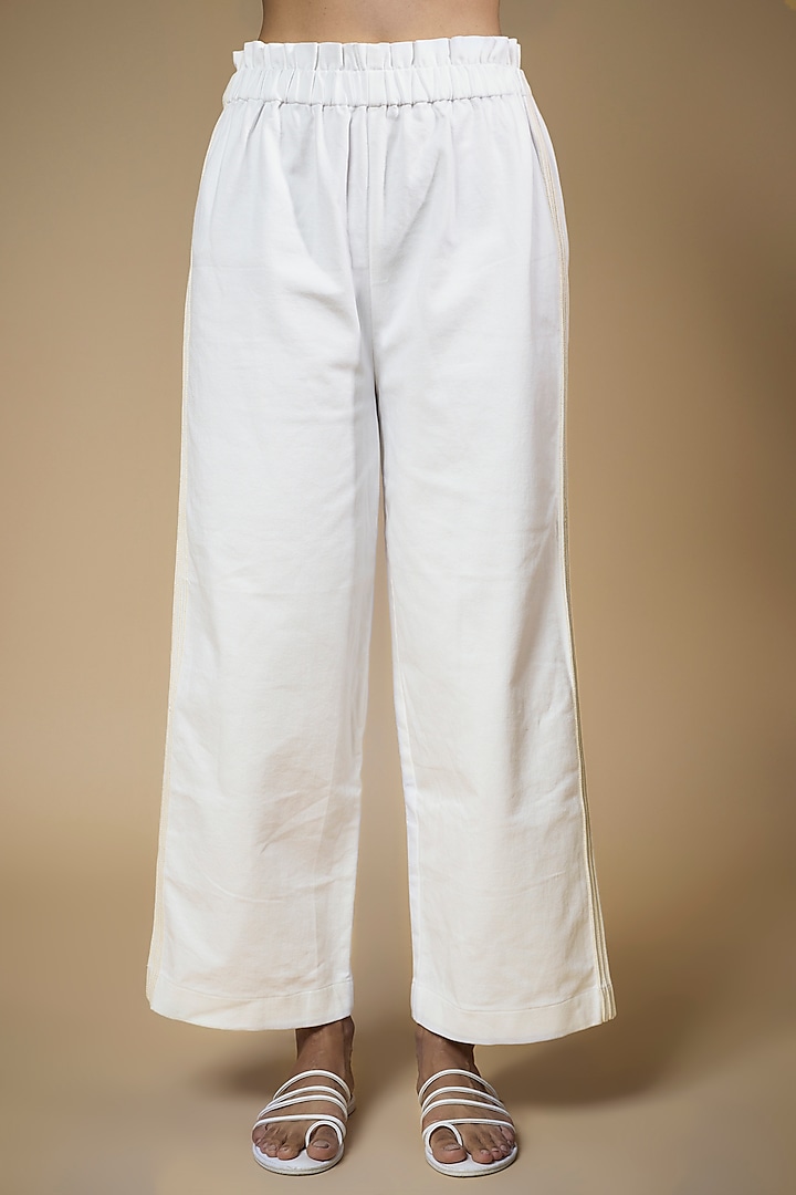 White Denim Paper Bag Pants by Tara and I at Pernia's Pop Up Shop