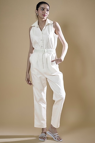 White Denim Jumpsuit by Tara and I