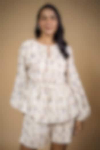 Multi Colored Tencel Linen Printed Top by Tara and I at Pernia's Pop Up Shop