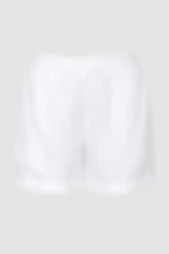 White Handcrafted Pull-On Shorts by Tara and I