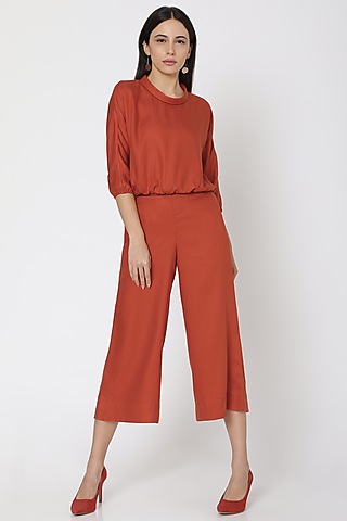 Rust Orange & White Tencel Co-Ord Set by Tara and I
