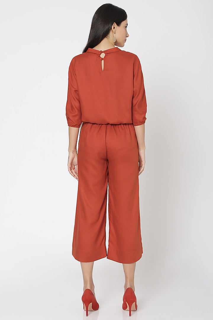 Rust Orange & White Tencel Co-Ord Set by Tara and I at Pernia's Pop Up Shop