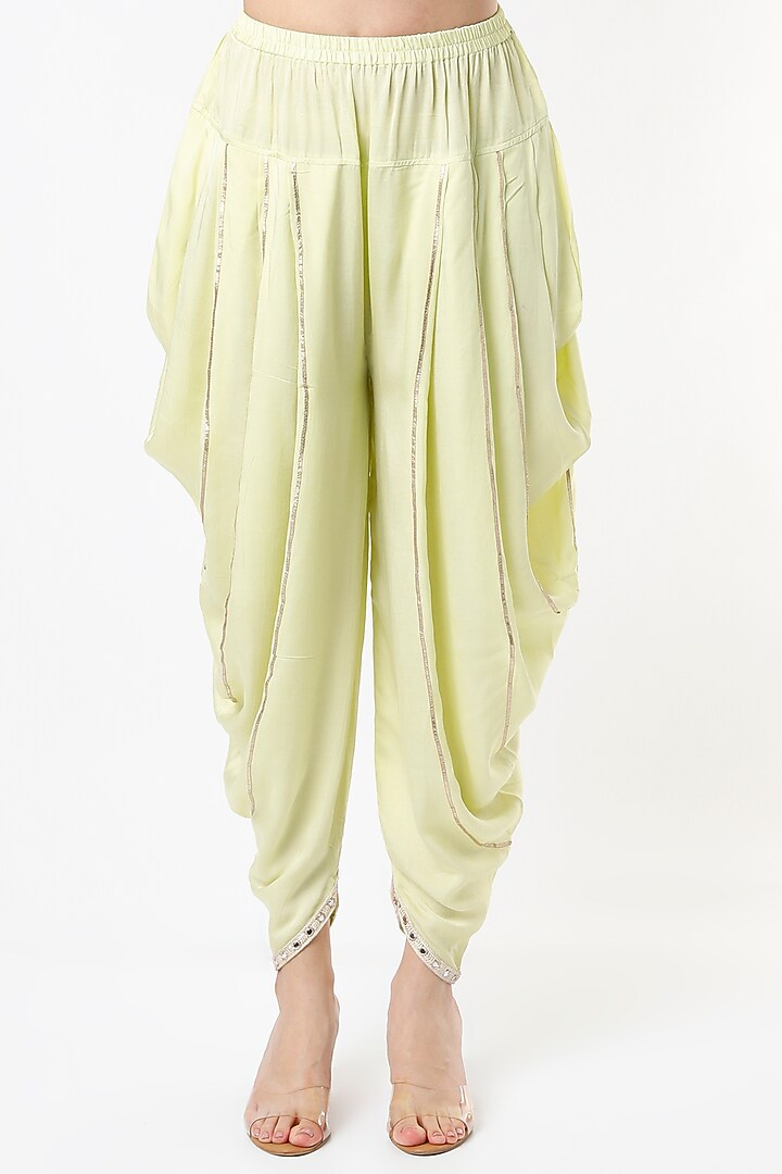 Lime Embroidered Tunic Set by Tanu Malhotra at Pernia's Pop Up Shop