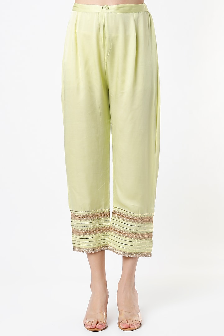 Mint Embroidered Party Wear Anarkali Set by Tanu Malhotra at Pernia's Pop Up Shop