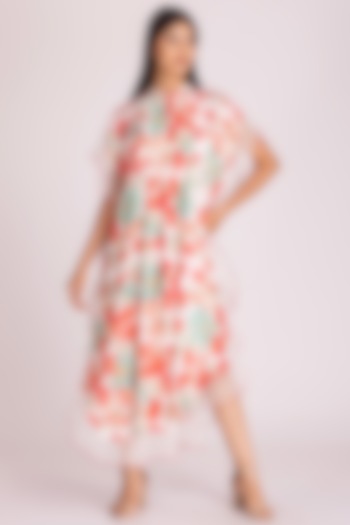 Multi-Colored Cotton Silk Printed Summer Dress by Tanu Malhotra at Pernia's Pop Up Shop