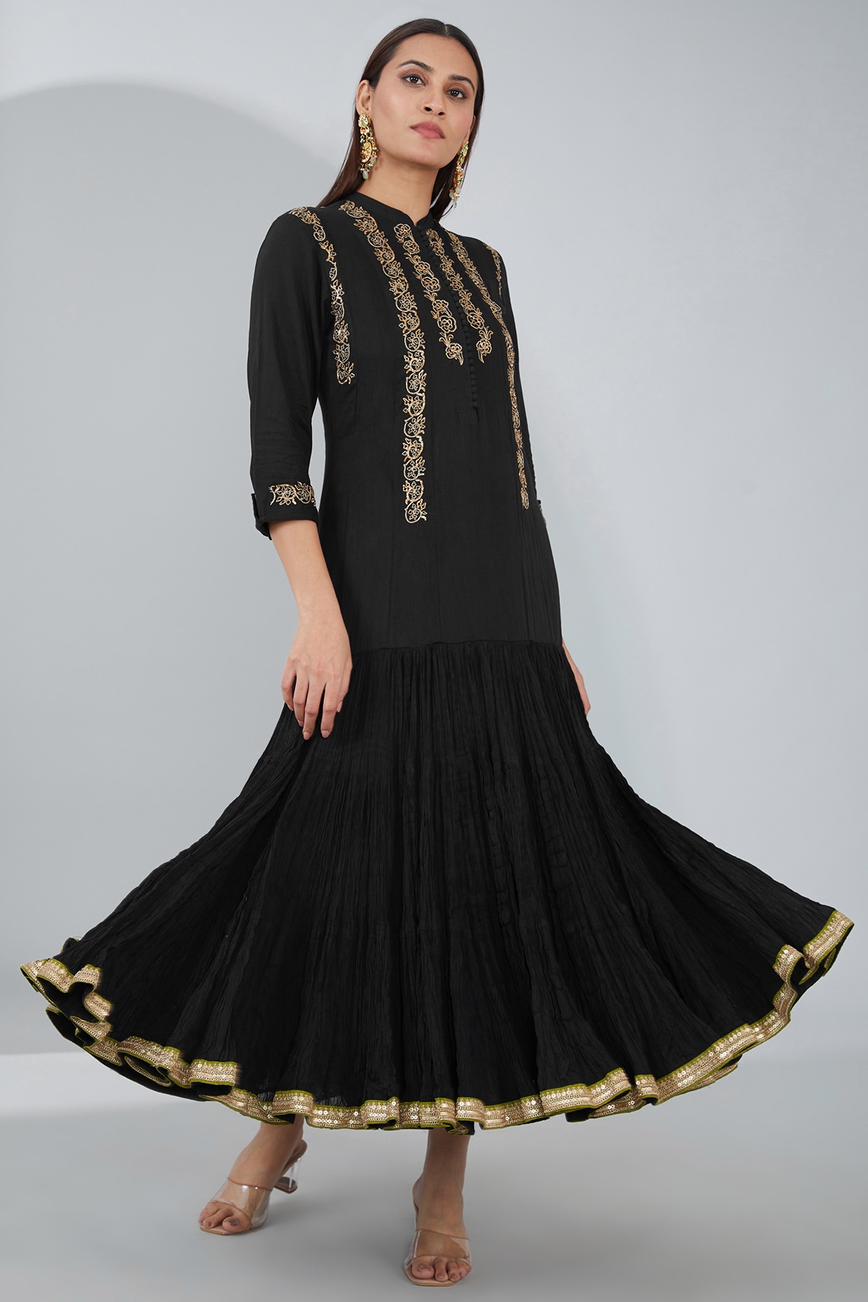 Shop Black Embroidered Flapper Dress for Women Online from India s