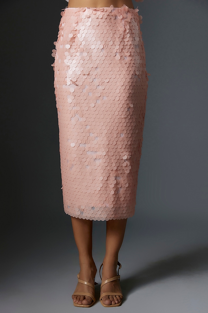 Pink Sequins Skirt Set by Tanieya Khanuja at Pernia's Pop Up Shop