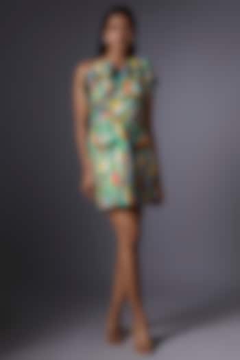 Multi-Colored Imported Brocade Printed Dress by Tanieya Khanuja