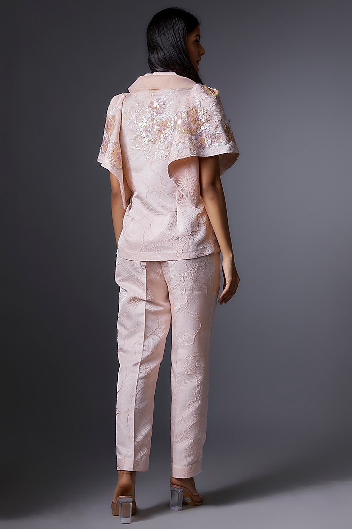 Pink Jacquard Thread Embroidered Co-Ord Set by Tanieya Khanuja at Pernia's Pop Up Shop