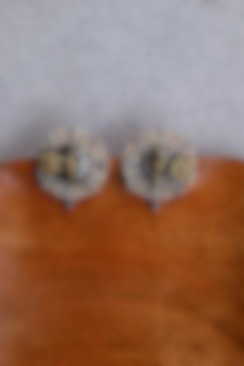 Two-Tone Finish Dangler Earrings In Sterling Silver by Tapri