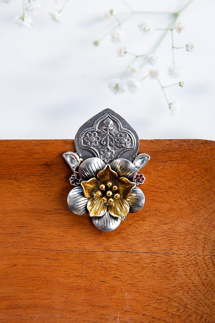 Two-Tone Finish Dangler Earrings In Sterling Silver by Tapri at Pernia's Pop Up Shop