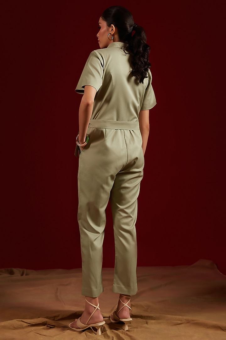Green Viscose & Polyester Jumpsuit by Tara and I at Pernia's Pop Up Shop