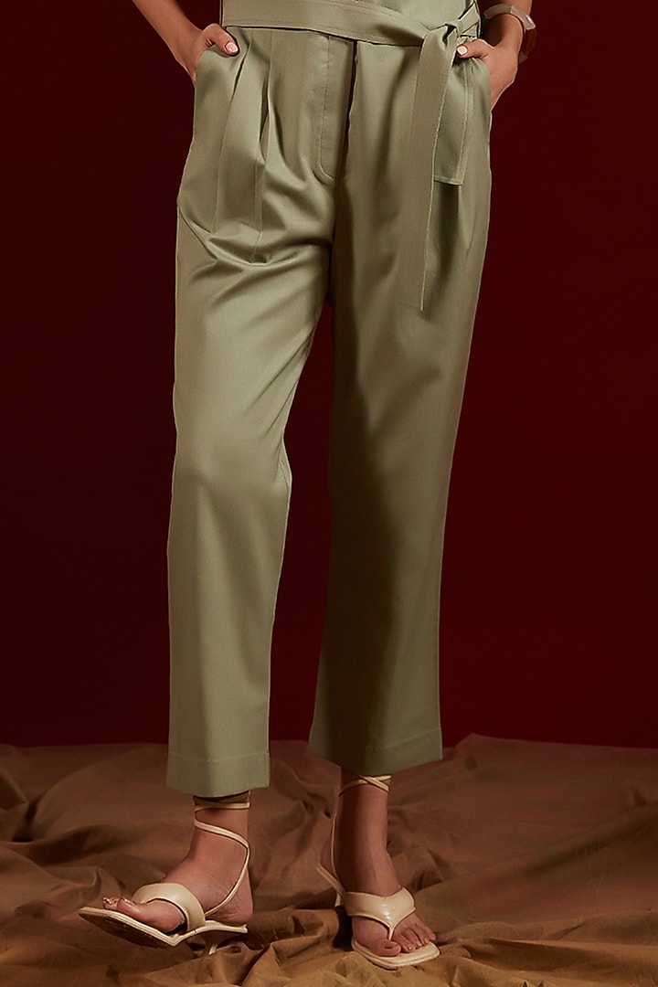 Green Viscose & Polyester Jumpsuit by Tara and I at Pernia's Pop Up Shop