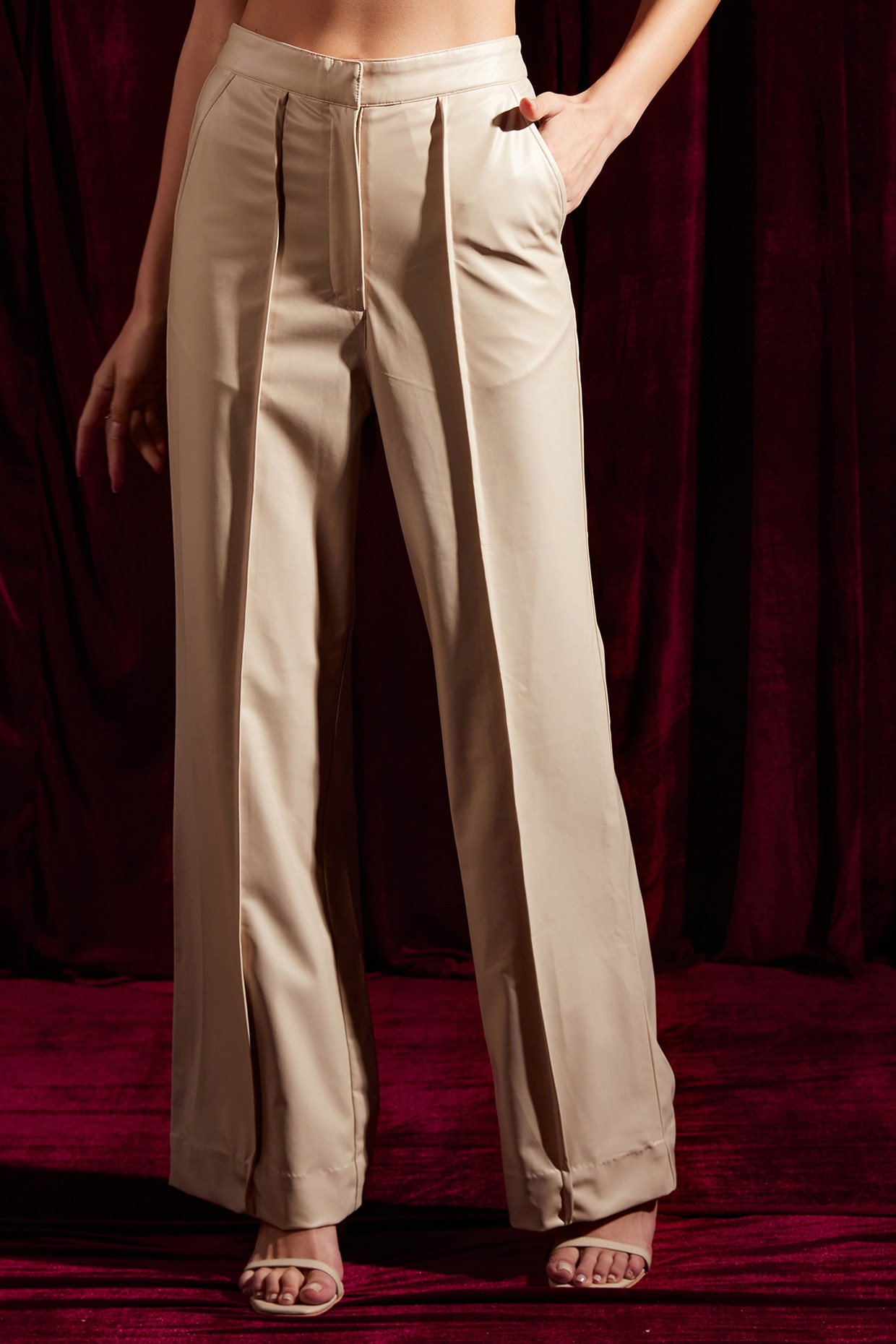 Buy Pants Nanushka straight-leg recycled leather trousers (NW22FWPA00478) |  Luxury online store First Boutique