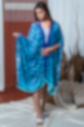 Sky Blue Printed Kimono Cover-Up by Taroob
