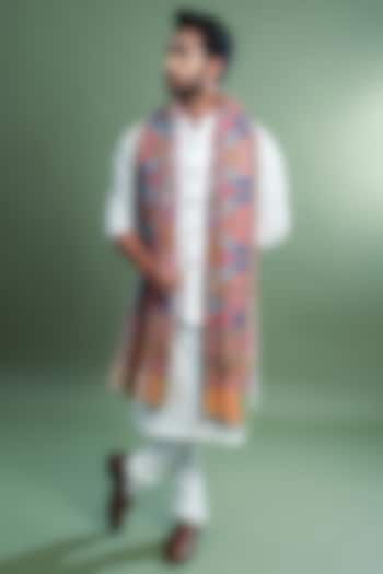 Multi-Colored Pashmina Wool Shawl by Taroob Men